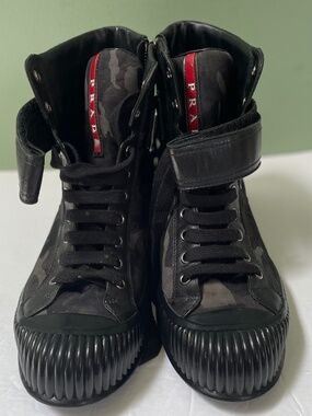 Prada Black Women's High Top Athletic Shoe